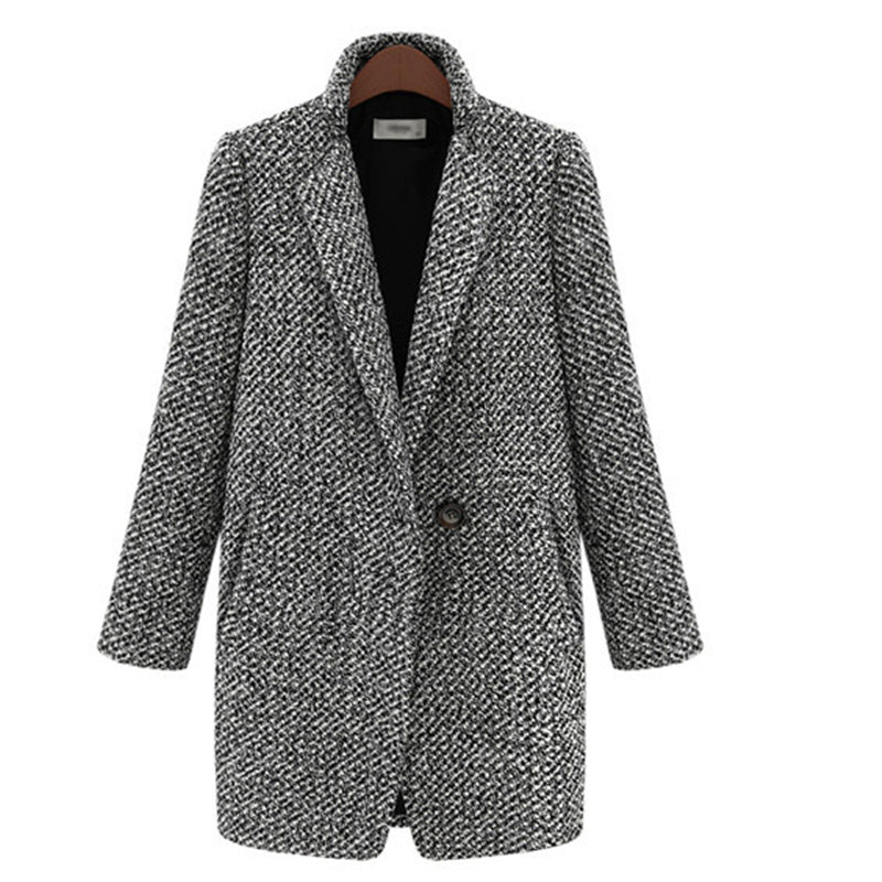 Manteau Slim en Laine à Manches Longues Élégance Intemporelle