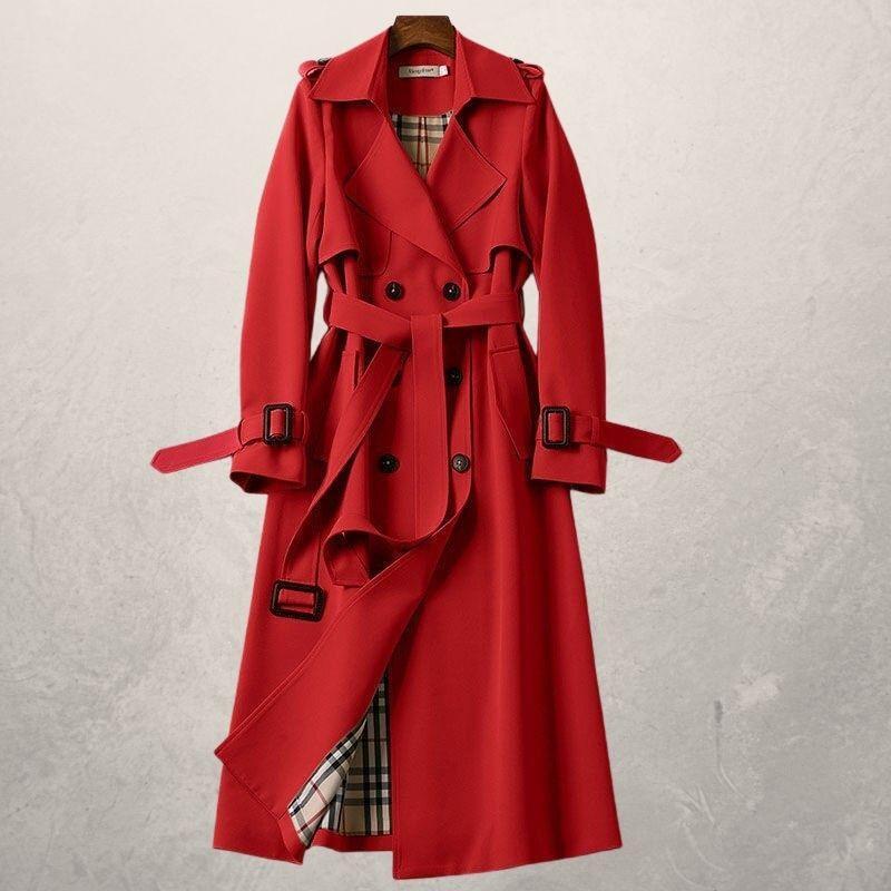 Trench-coat mi-long pour femme - Coupe longue et élégante pour l'automne