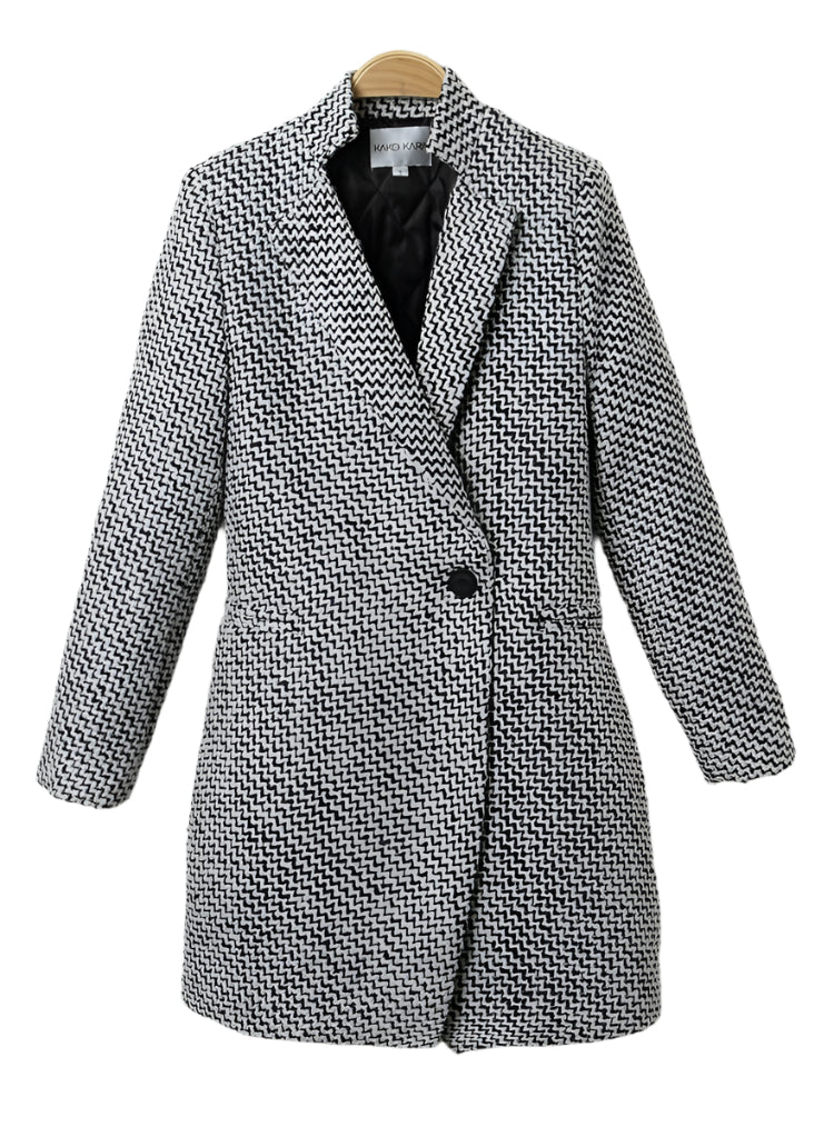 Manteau Slim en Laine à Manches Longues Élégance Intemporelle