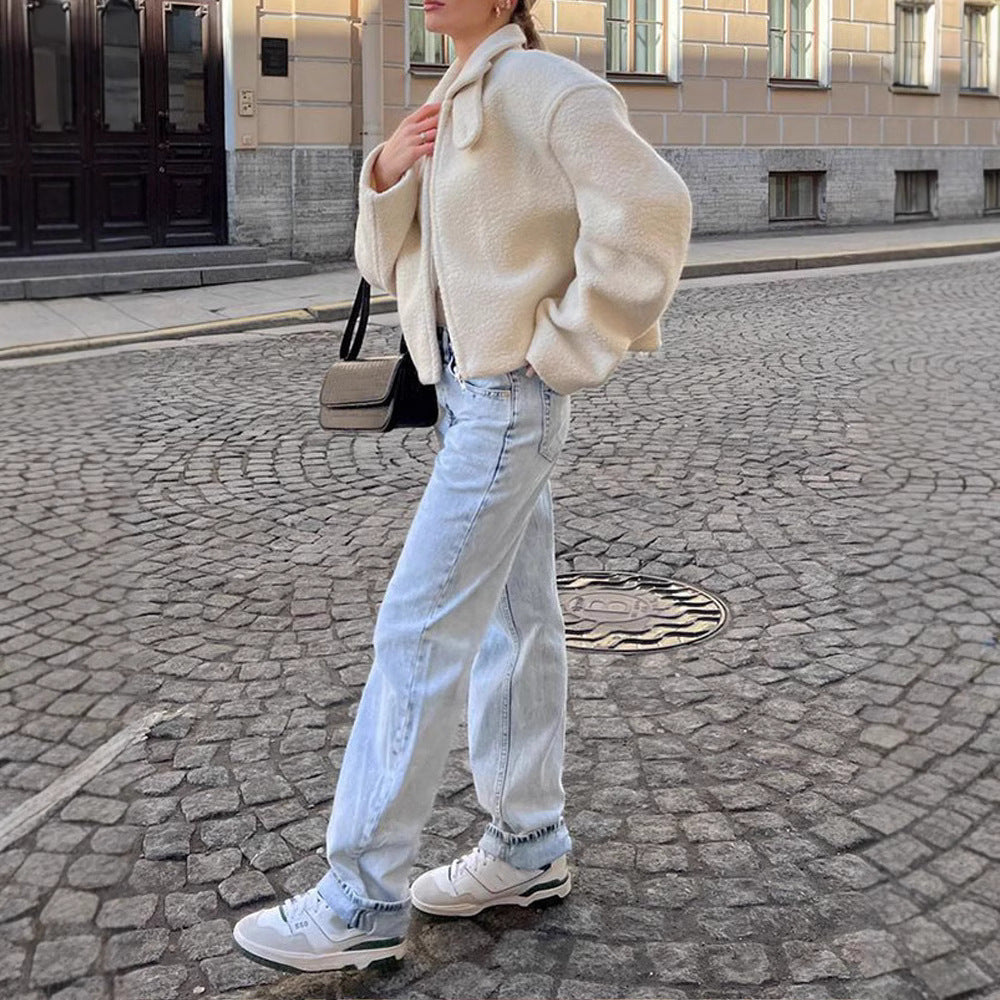 Veste Courte en Laine d'Agneau - Chaude et Stylée