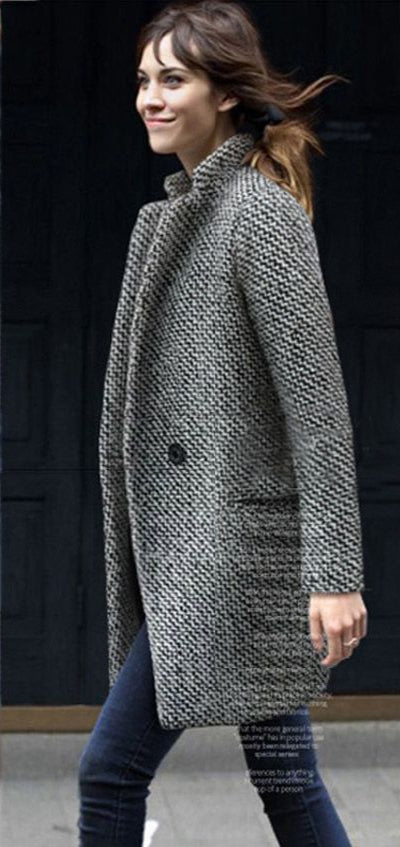 Manteau Slim en Laine à Manches Longues Élégance Intemporelle