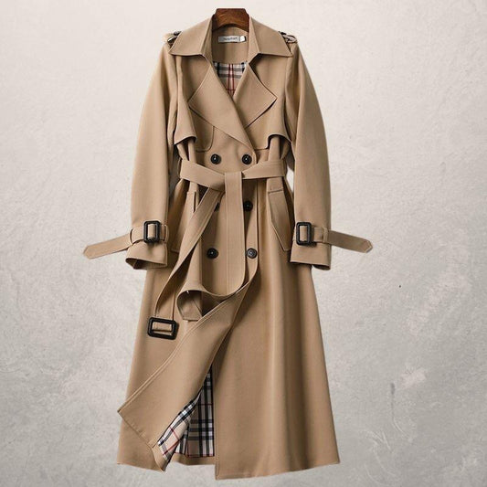 Trench-coat mi-long pour femme - Coupe longue et élégante pour l'automne