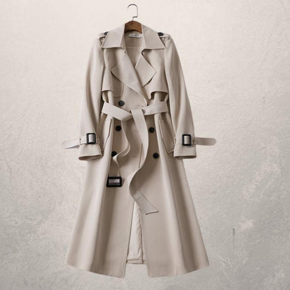 Trench-coat mi-long pour femme - Coupe longue et élégante pour l'automne
