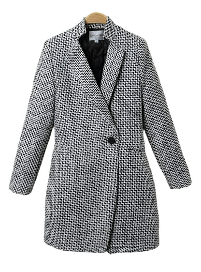 Manteau Slim en Laine à Manches Longues Élégance Intemporelle